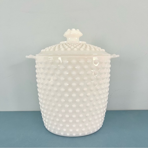 Vintage Dining Vintage Hobnail Milk Glass Ice Bucket Or Cookie Jar